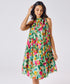 Halter Neck Flouncy Printed Dress